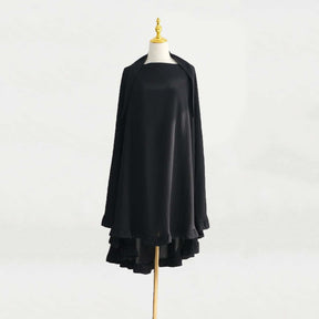 HJ912  Plain Polyester Ruffle Wide-Drape Hijab