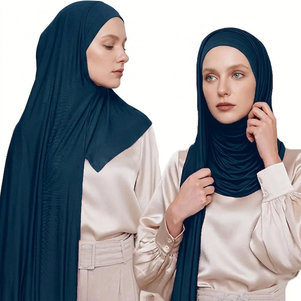 ROM-01  Mercerized Cotton Jersey Hijab – Integrated Pullover Sand-Proof Design