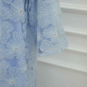 LR1069  3D Floral Beaded Cardigan Abaya