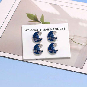 JS014-025   Crescent Moon Stars Hijab Magnetic Clasp-Plain Color MOQ: 300 pieces