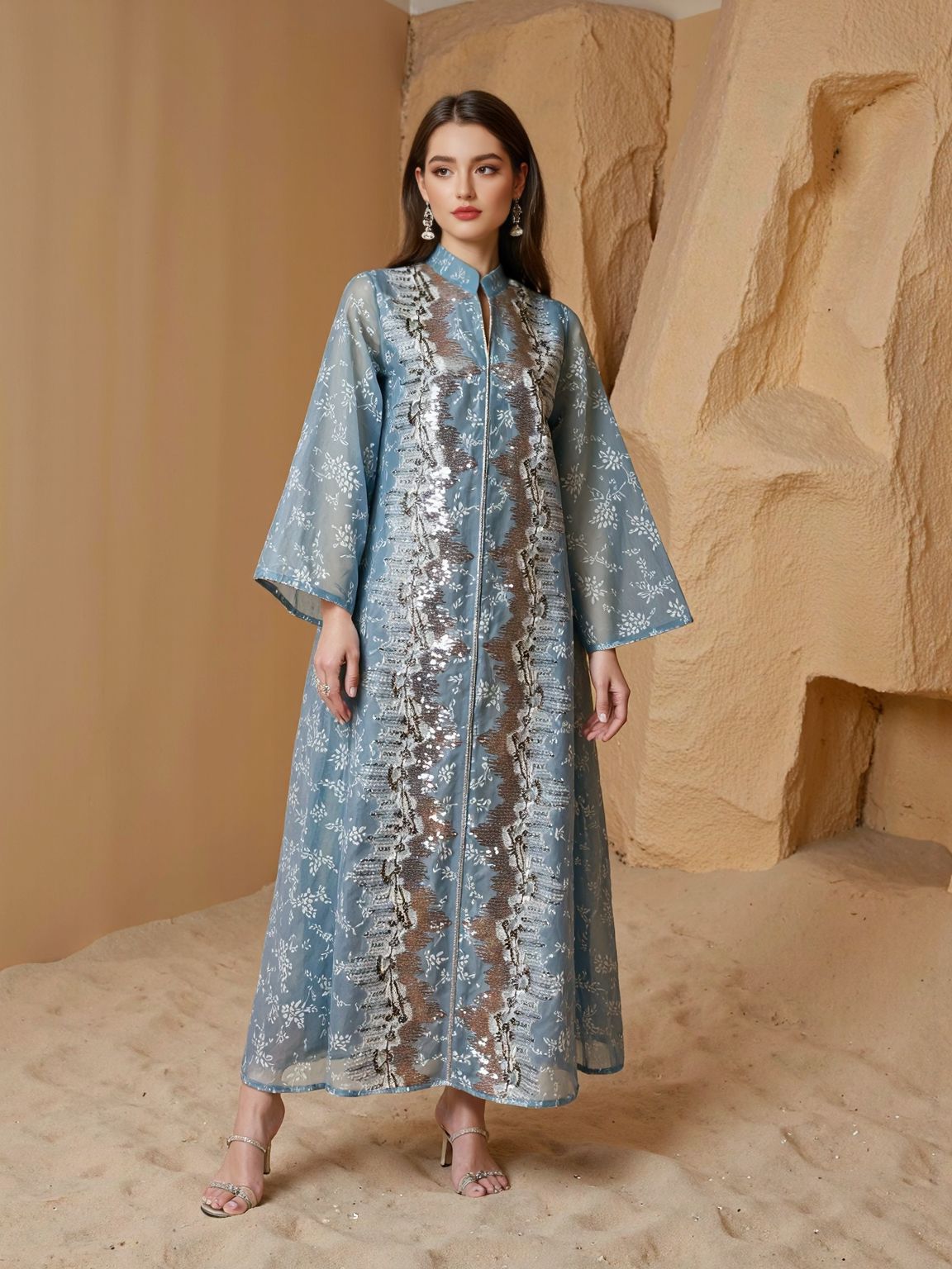 SMT240  Sheer mesh maxi dress – breathable luxury, elegantly effortless
