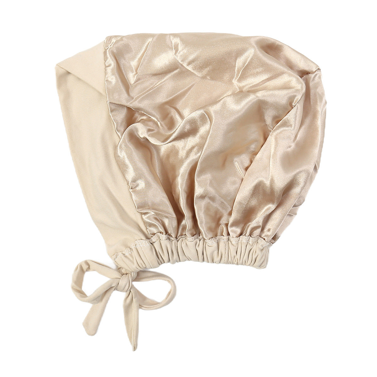 JN001  Plain Satin-Lined Polyester Tie Back Hijab Cap