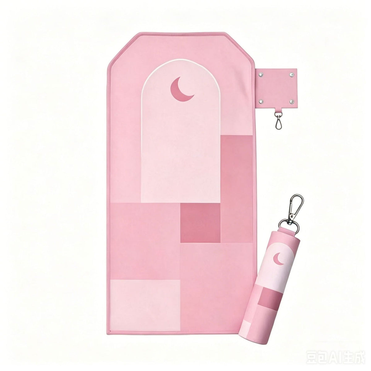 301126  Outdoor Portable Keychain Printed Polyester Prayer Rug