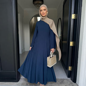 LR941  Abaya solid color swing dress with straps