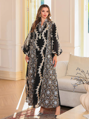 SMT140  Luxurious mesh embroidered dress