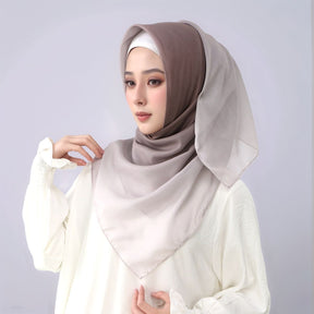 FH164  110*110cm  Printed Ombre Voile Square Scarf
