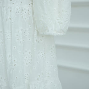 LR1066  Pure Cotton Embroidery Abaya Floral Dress