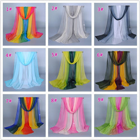 1002 gradient color georgette thin hijab scarf