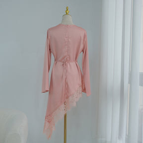 LR1180&LR1185  Back-Tie Waist-Cinched Viscose Long Sleeve Top + Skirt Set-Skirt Set - Mix & Match Set