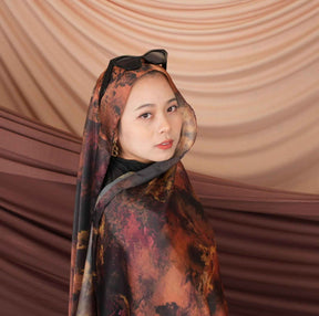 ST010  Imitation silk printed hijab