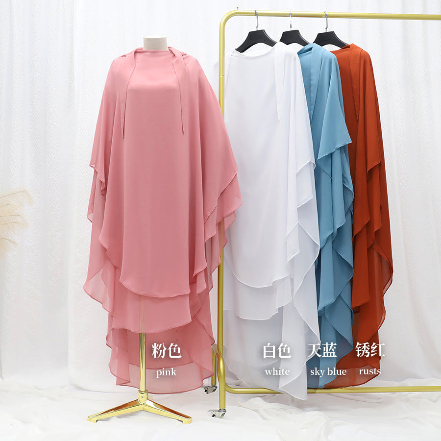 LN1027   Solid color chiffon large swing headscarf