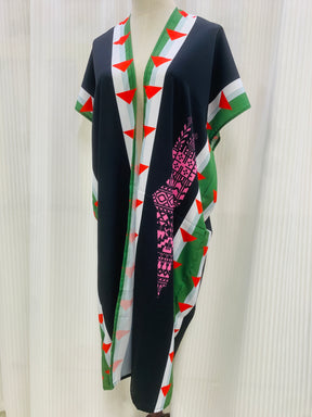 MY020  Palestinian print jacket long sleeveless