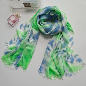 JY-79  Modal hand tie-dye shawl small fresh beach scarf sunscreen shawl silk scarf