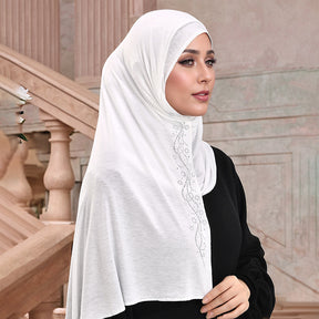 RS049  Mercerized cotton glass diamond hijab
