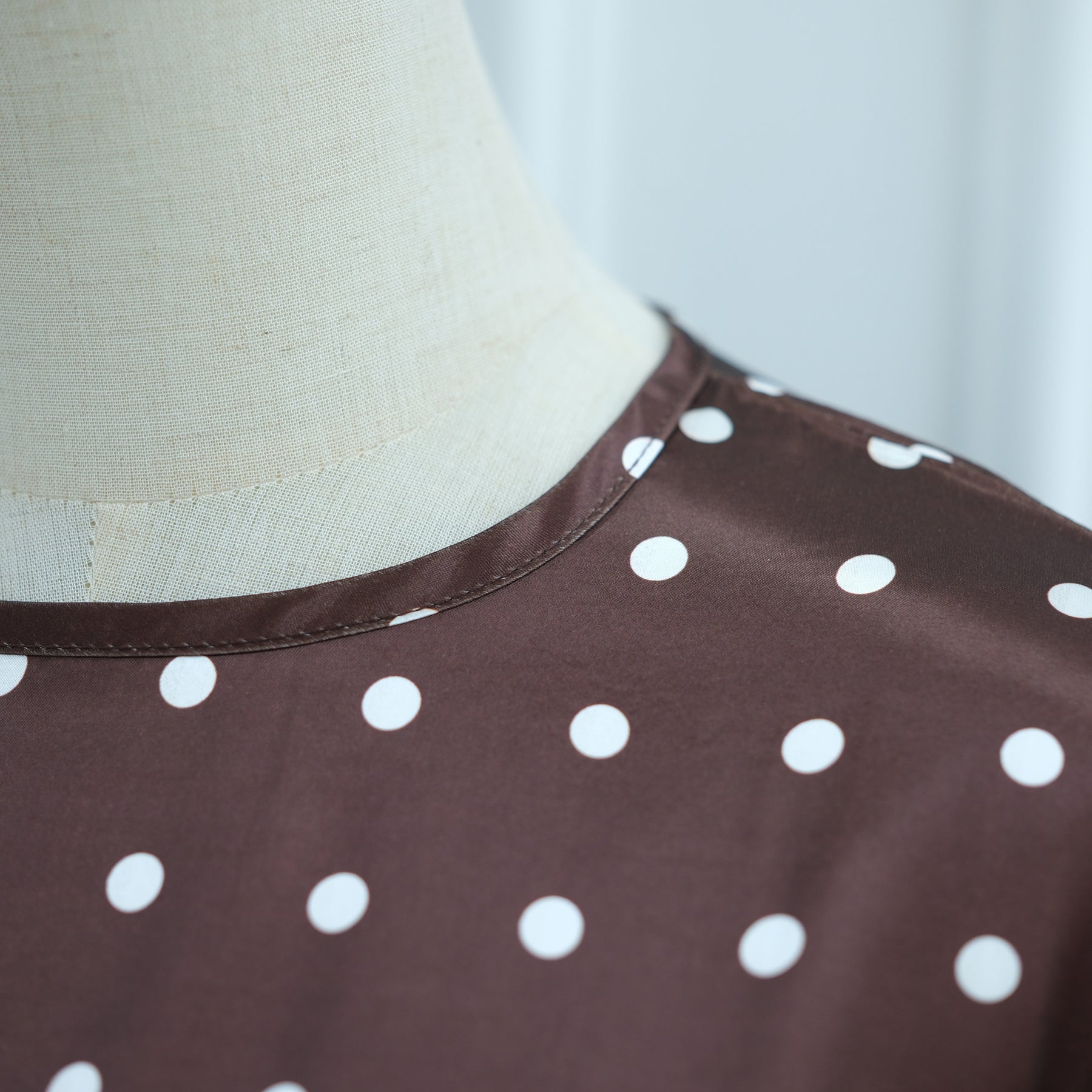 LR1357&LR1185  Lace Panel Polka Dot Polyester Top + Skirt Set