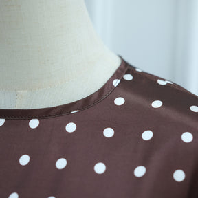 LR1357&LR1185  Lace Panel Polka Dot Polyester Top + Skirt Set