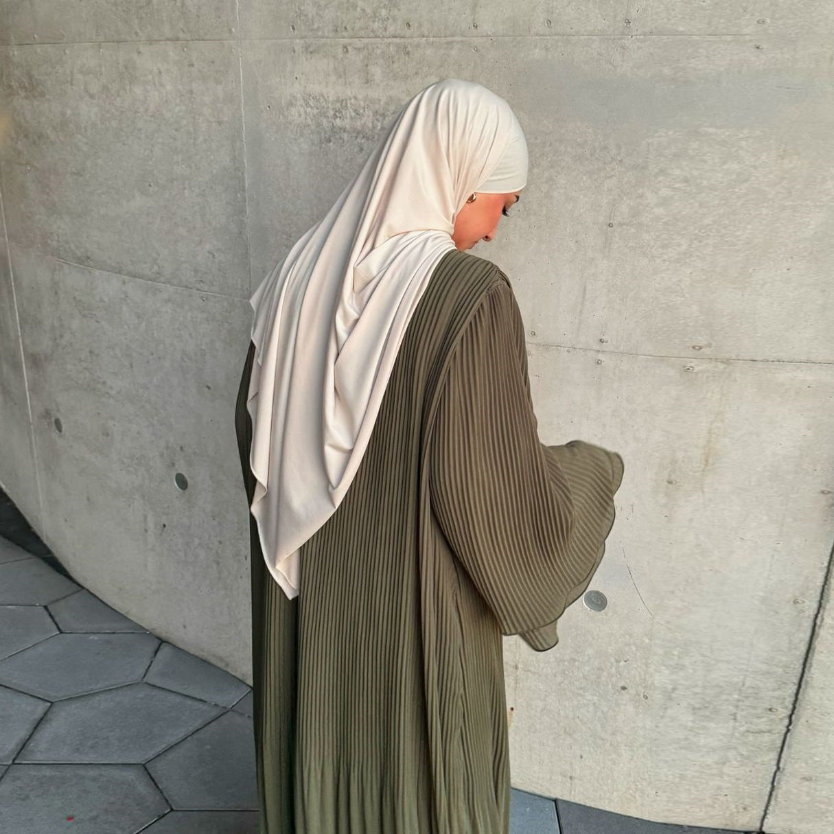 MQ155  Fashion Polyester Pleated Premium Crinkled Dress - Hijab Not Included