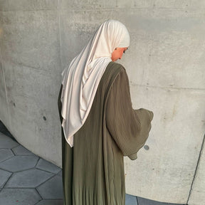 MQ155  Fashion Polyester Pleated Premium Crinkled Dress - Hijab Not Included