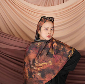 ST010  Imitation silk printed hijab