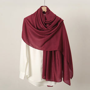 VS814 New retro solid color cotton and linen scarf for women