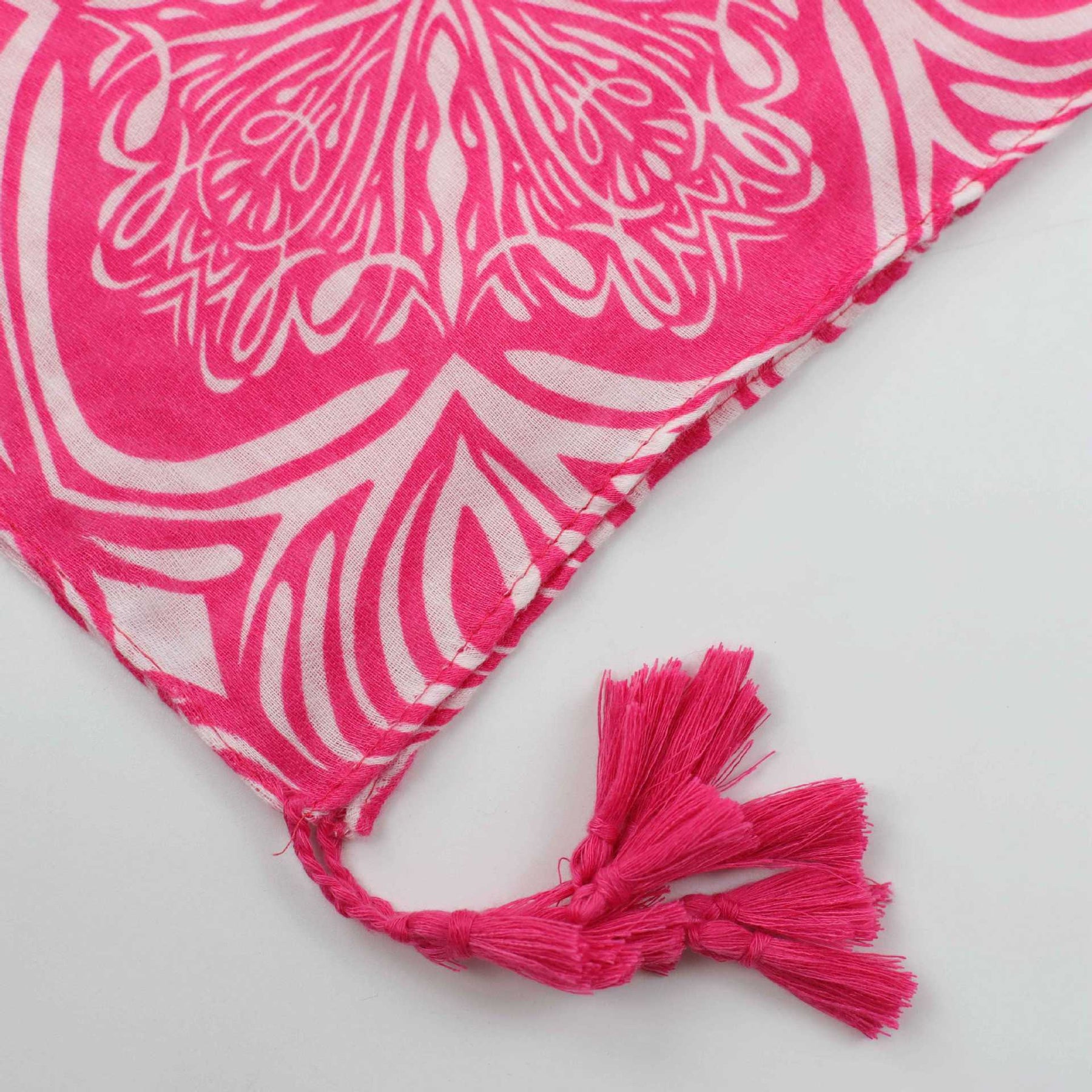 JY230806 Pink bodhi flower printed scarf