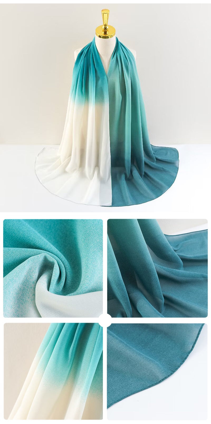 YW236 Gradation Color Chiffon Hijab for Elegant Style