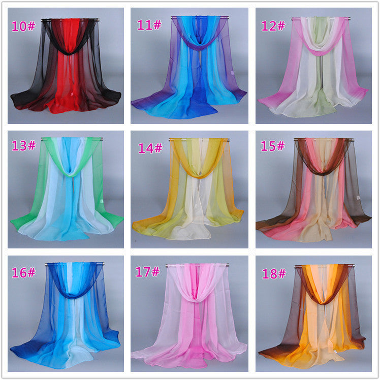 1002 gradient color georgette thin hijab scarf