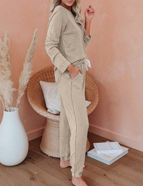 11081 Autumn and winter two-piece casual home long-sleeved T-shirt and pants