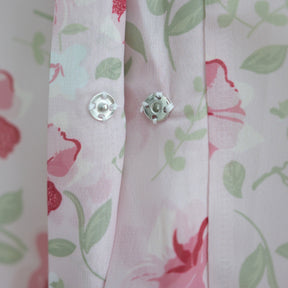 LR1067  Printed Chiffon Lined Open Abaya + Hijab Set