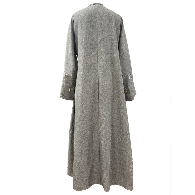 SH2537-2.0  Plain moon embroidery elegant fashionable long-sleeve dress