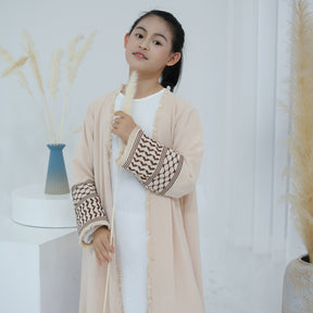 LR782 Abaya para niños con borlas bellamente bordadas BABY ABAYA abaya