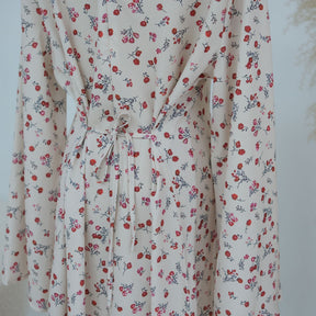 LR1324  Floral Print Plus Size Polyester Long Sleeve Dress - No Hijab