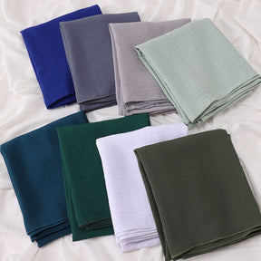 MSL426   Imitation cotton and linen pleated hijab