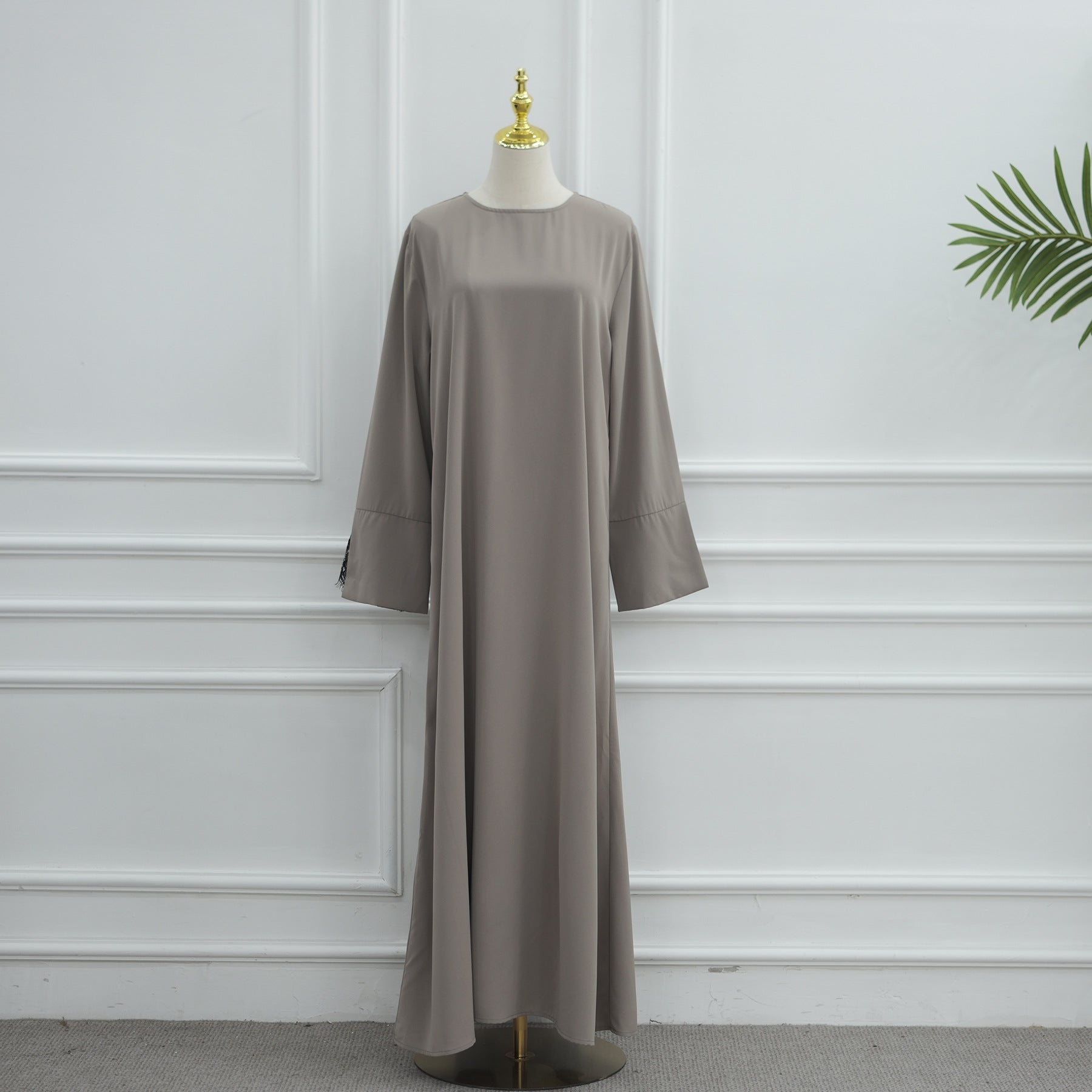 LR1175  Lace-paneled plus size loose fit dress + hijab 2-piece set