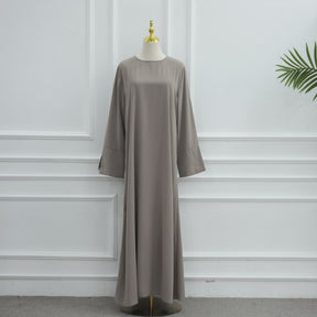 LR1175  Lace-paneled plus size loose fit dress + hijab 2-piece set