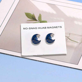 JS014-025   Crescent Moon Stars Hijab Magnetic Clasp-Plain Color MOQ: 300 pieces