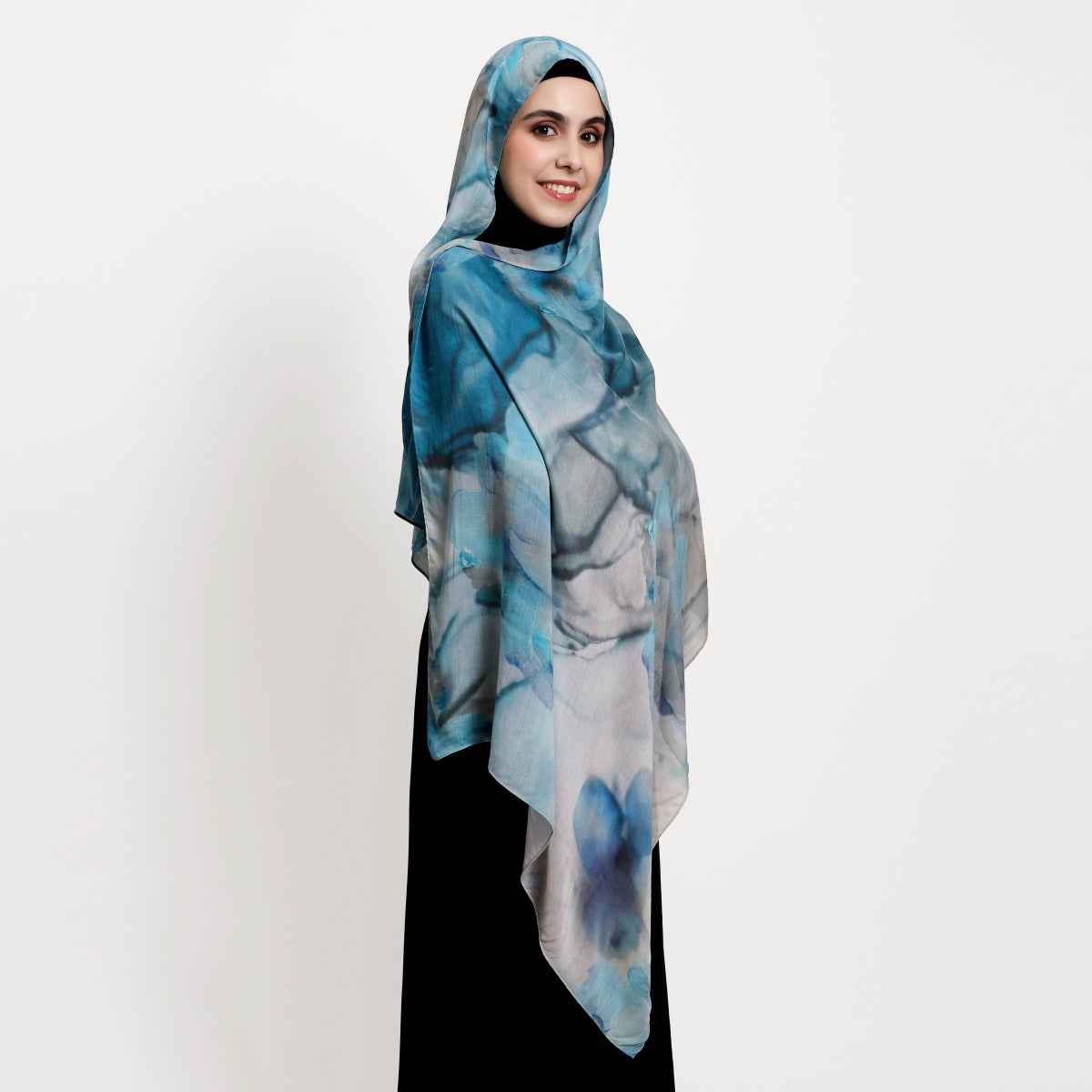 MD4-9  High quality abstract art print single stitch long scarf soft and breathable hijab