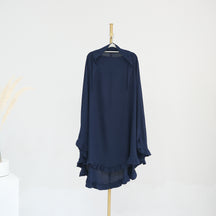HJ912  Plain Polyester Ruffle Wide-Drape Hijab