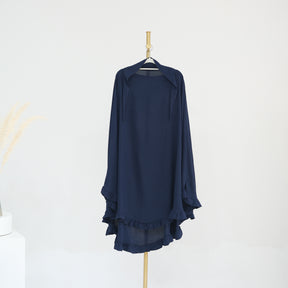 HJ912  Plain Polyester Ruffle Wide-Drape Hijab