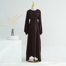LR708  Plain Viscose Elastic Cuff Dress