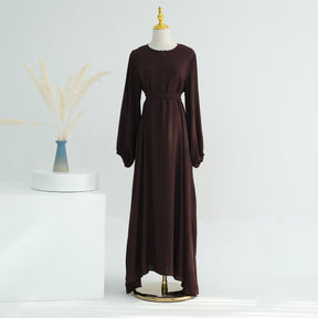 LR708  Plain Viscose Elastic Cuff Dress