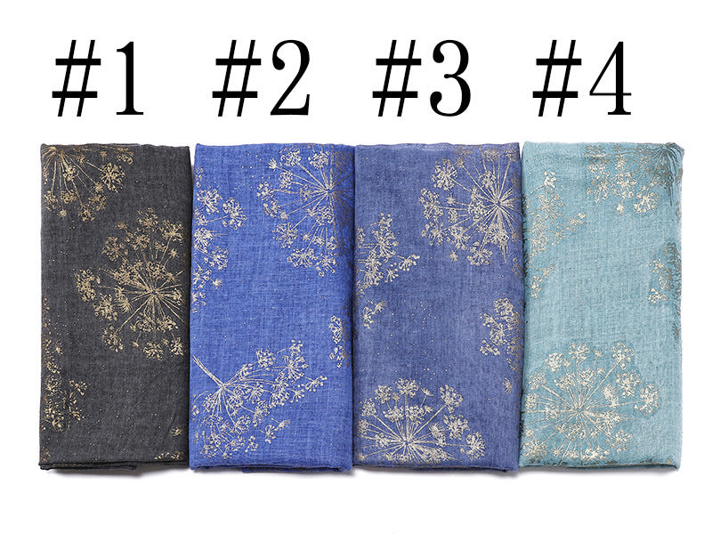 MSL189  Foil-stamped floral pattern women's hijab