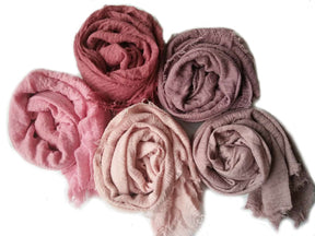 WJ01   Cotton scarf solid color scarf wrinkled bubble scarf shawl headscarf