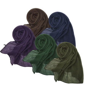 ND349  Plain Breathable Voile Twill Crinkle Hijab