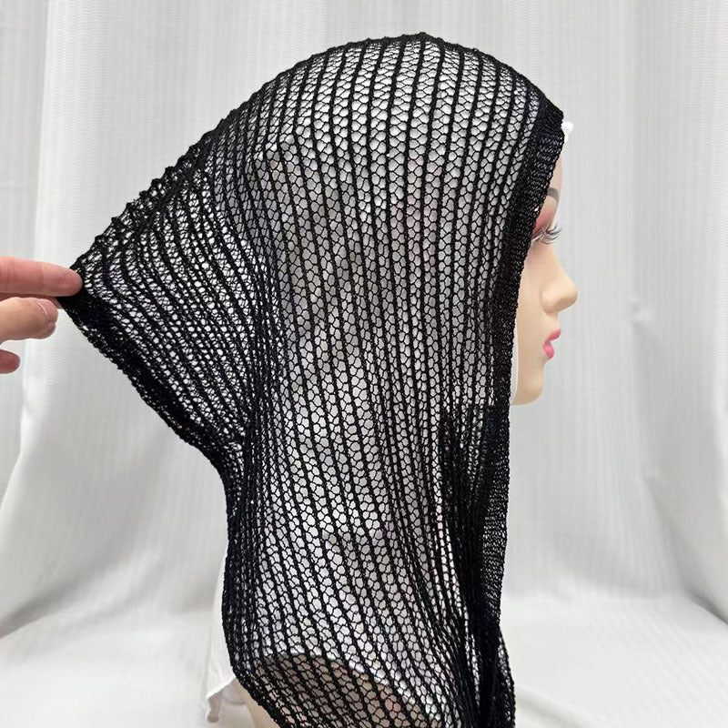 QK685 Exquisite Shiny Thread Diamond Hollow-out Muslim Hijab cap