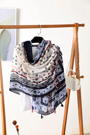 MYYJ-02   Silver silk scarf printed scarf handmade scarf