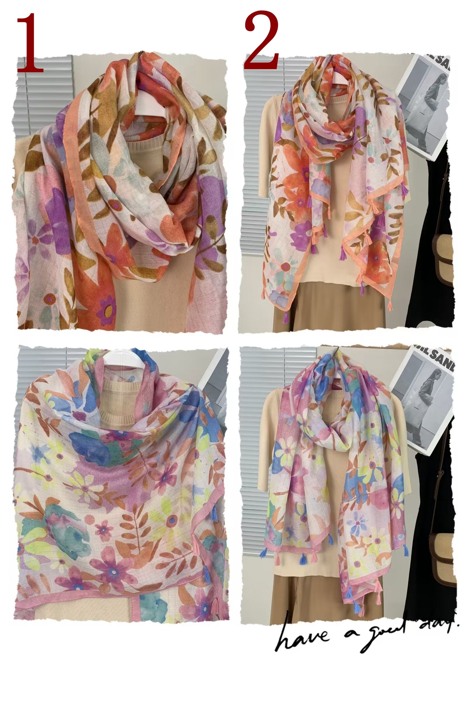 MYYJ-04   Silver silk scarf printed scarf handmade scarf