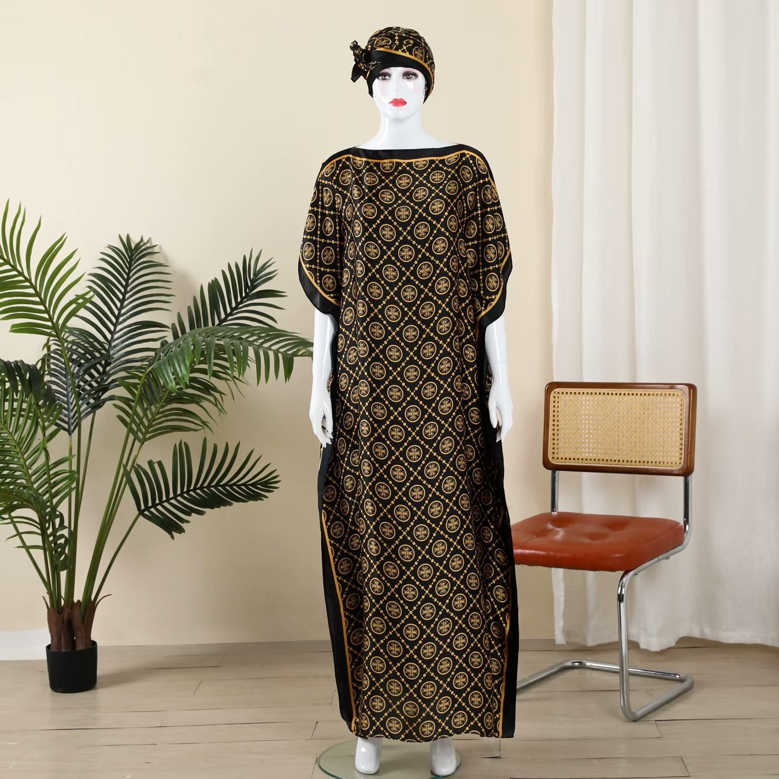 MYYJ-012   Abaya  Imitation silk blouse beautiful brocade section one-piece group