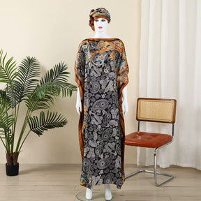 MYYJ-012   Abaya  Imitation silk blouse beautiful brocade section one-piece group