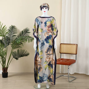 MYYJ-013   Abaya  Imitation silk blouse beautiful brocade section one-piece group